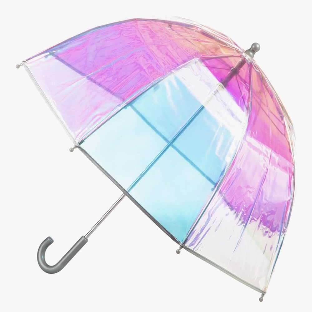 Barbie jelly pink plastic retro vintage clear umbrella rain ☔️ beach sun parasol - Picture 2 of 6